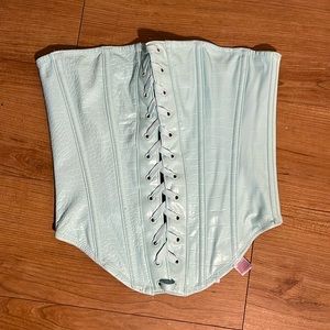 Teal strapless Corset